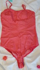 Forever 21 pink polka dot one piece sz M